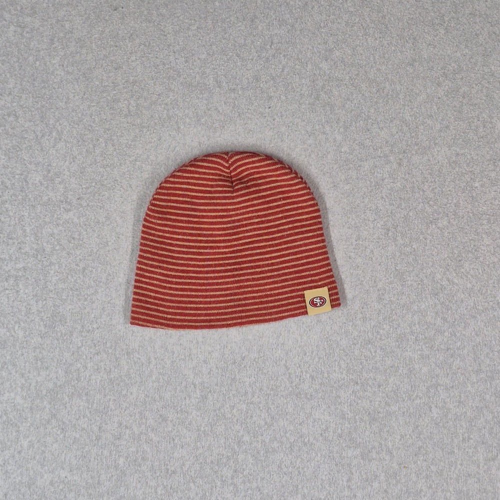 VINTAGE SF 49ers NFL Men Beanie ONE SIZE Red Stripe Acrylic Pullover READ